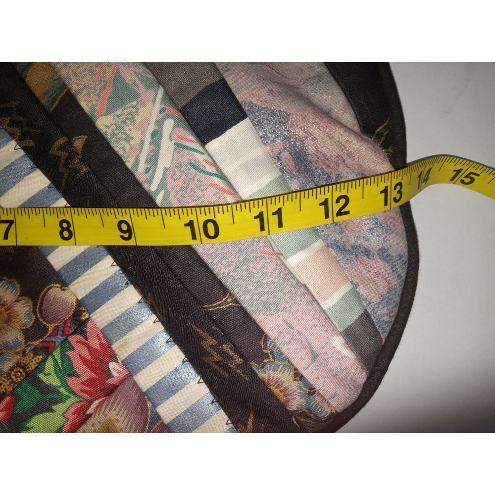 Vintage Y2k Boho Multi Colored Fabric Patchwork Chained Clutch Purse - Picture 6 of 12